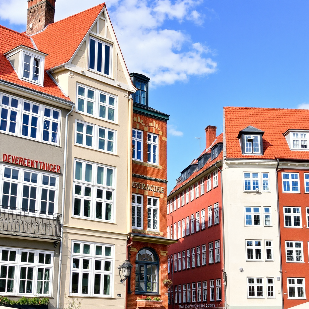 Traditional Danish architecture and modern design elements showcasing Copenhagen's unique blend of historic charm and contemporary innovation
