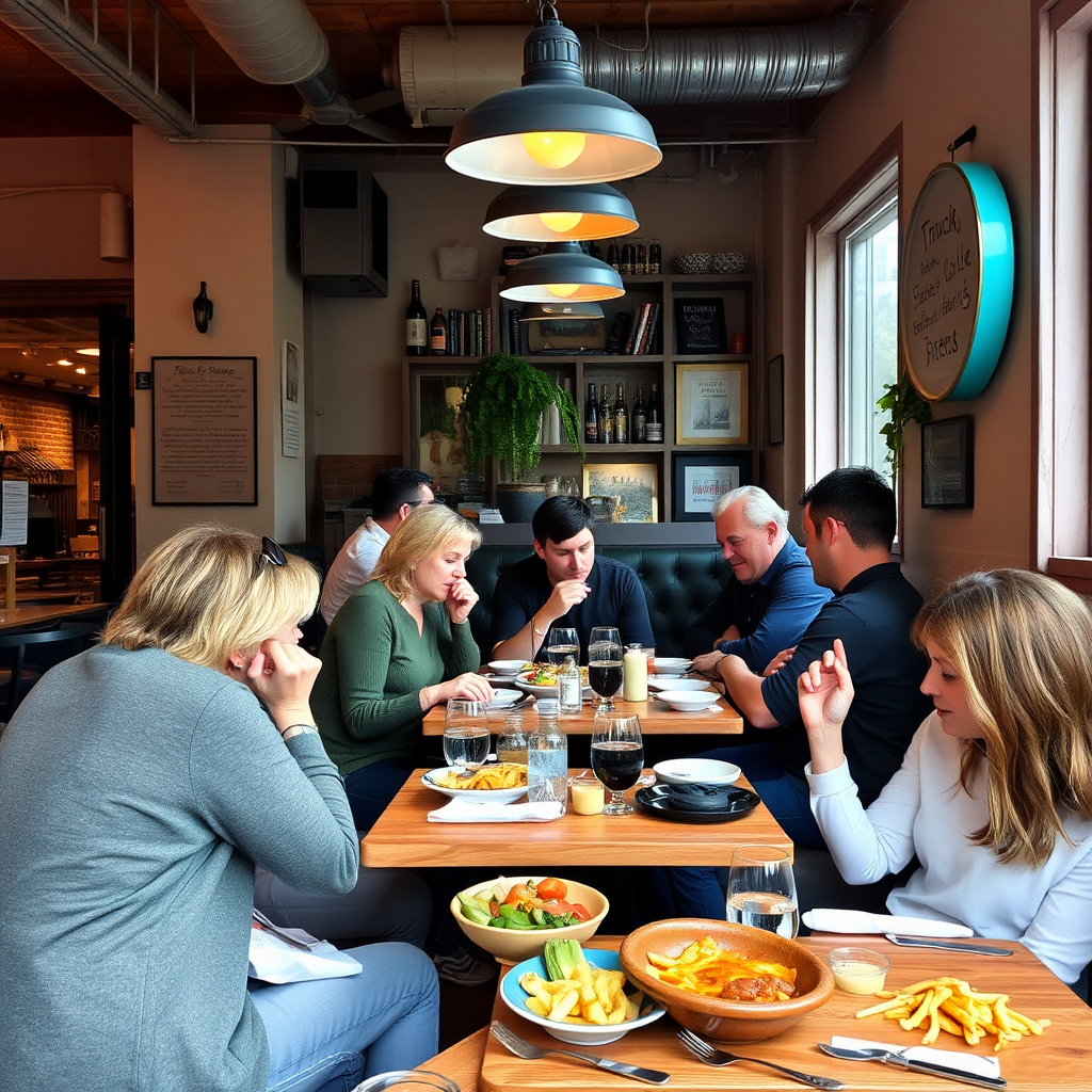 Affordable Copenhagen restaurant with locals enjoying traditional Danish food, casual atmosphere, and authentic neighborhood dining experience